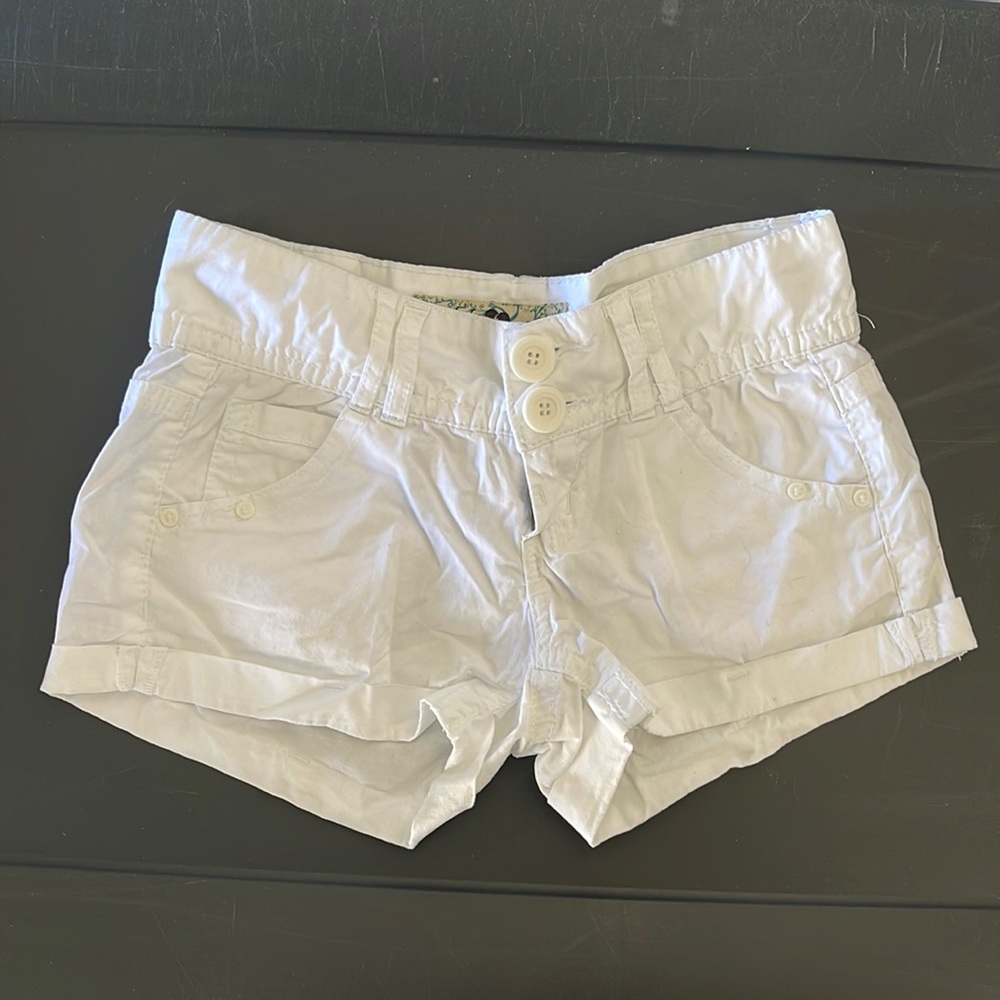 Juniors White Booty Shorts Size 1